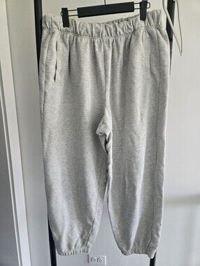 Aerie Light Gray Fleece Jogger Sweatpants Size Large Women